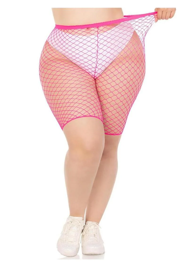 Leg Avenue Plus Size Industrial Net Biker Shorts - 1x-2x - Image 7