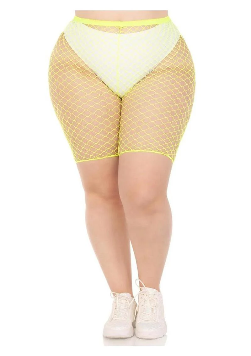 Leg Avenue Plus Size Industrial Net Biker Shorts - 1x-2x - Image 8