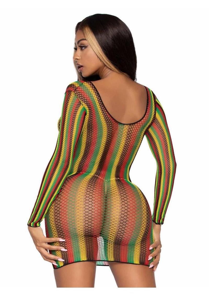Leg Avenue Rasta Net Mini Dress - Image 2