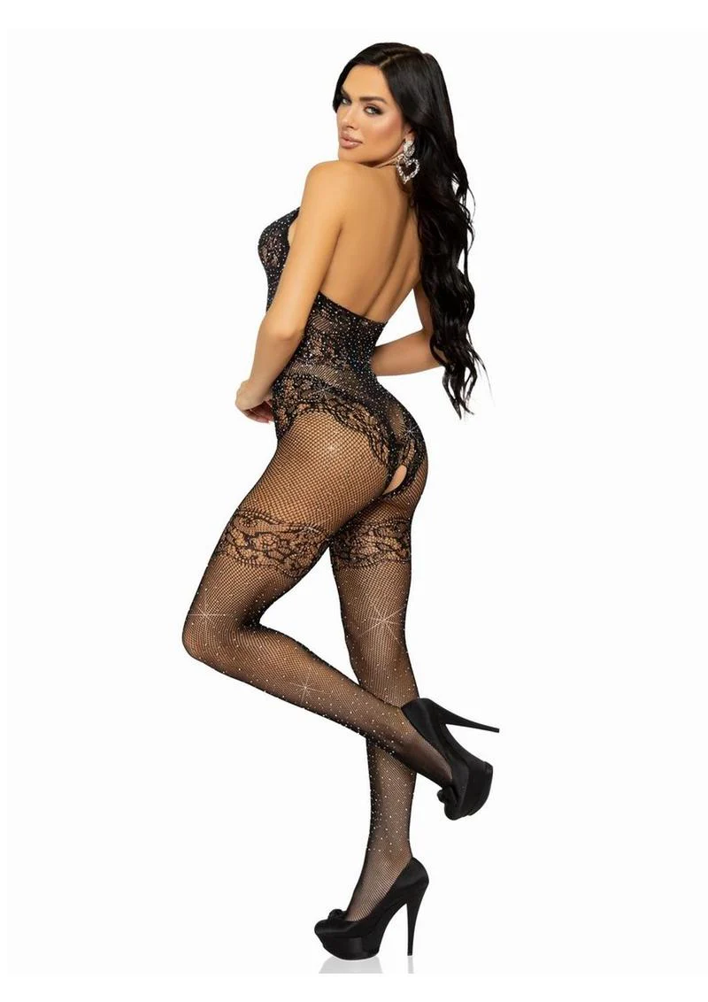 Leg Avenue Seamless Rhinestone Fishnet Bodystocking - Image 2