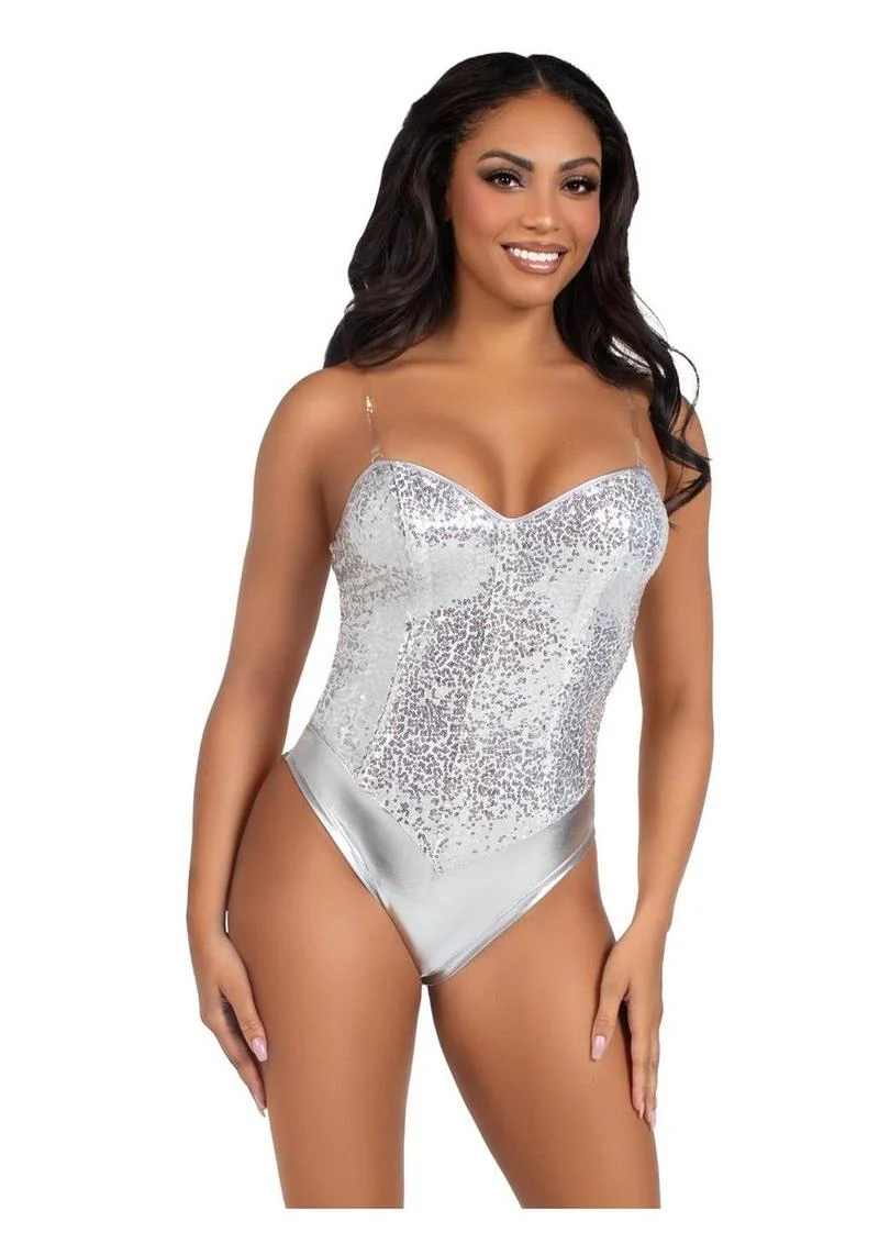 Leg Avenue Sequin Boned Snap Crotch Bodysuit - Image 16