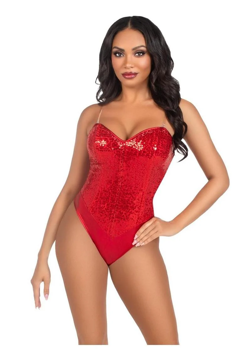 Leg Avenue Sequin Boned Snap Crotch Bodysuit - Image 17
