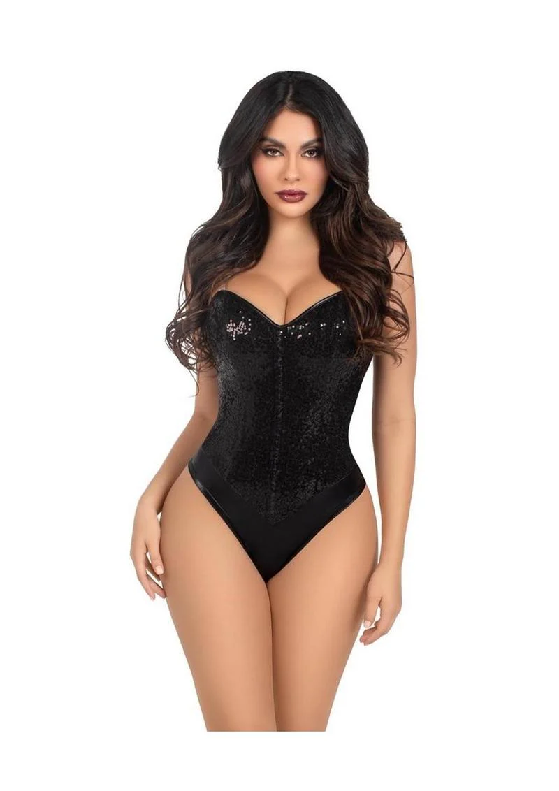 Leg Avenue Sequin Boned Snap Crotch Bodysuit - Image 18