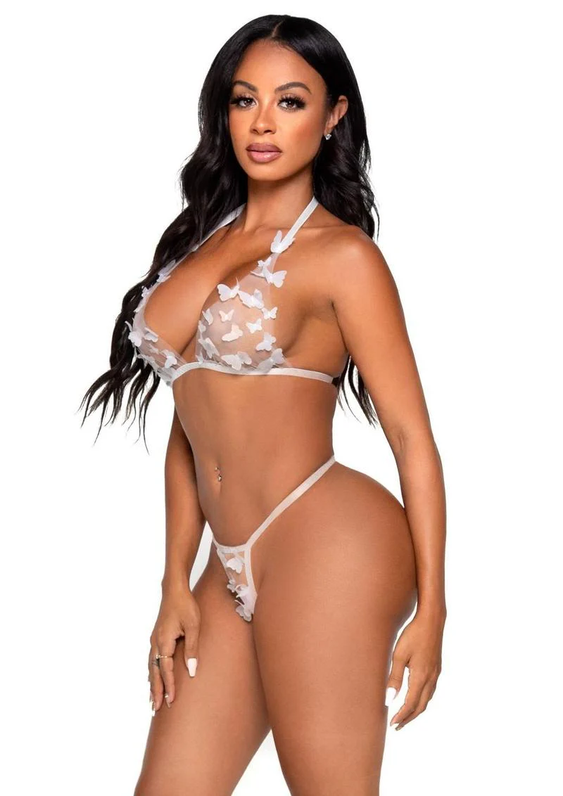 Leg Avenue Sheer Butterfly Bra Top And G-String Panty - Image 6