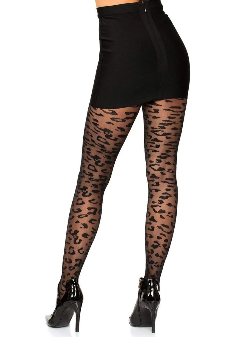 Leg Avenue Sheer Leopard Tights - Image 2