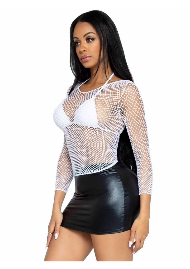 Leg Avenue Spandex Long-Sleeved Industrial Net Shirt - Image 8