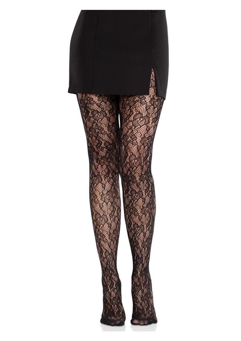 Leg Avenue Stretchy Fit Camellia Lace Tights - Image 4