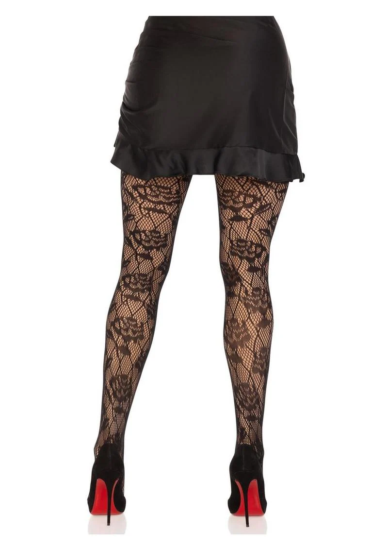 Leg Avenue Wild Rose Net Tights - Image 3