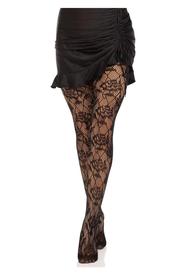 Leg Avenue Wild Rose Net Tights - Image 4