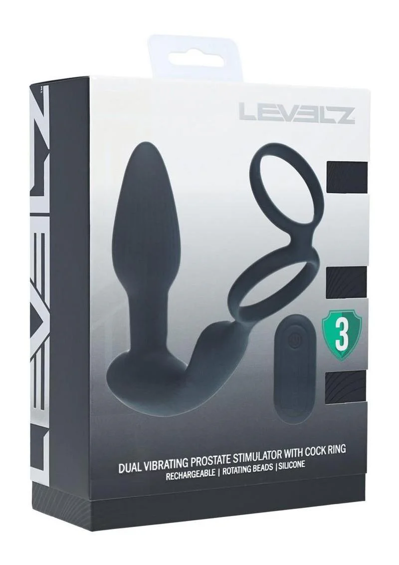Levelz Dual Vibrating Prostate Stimulator with Cock Ring - Image 4