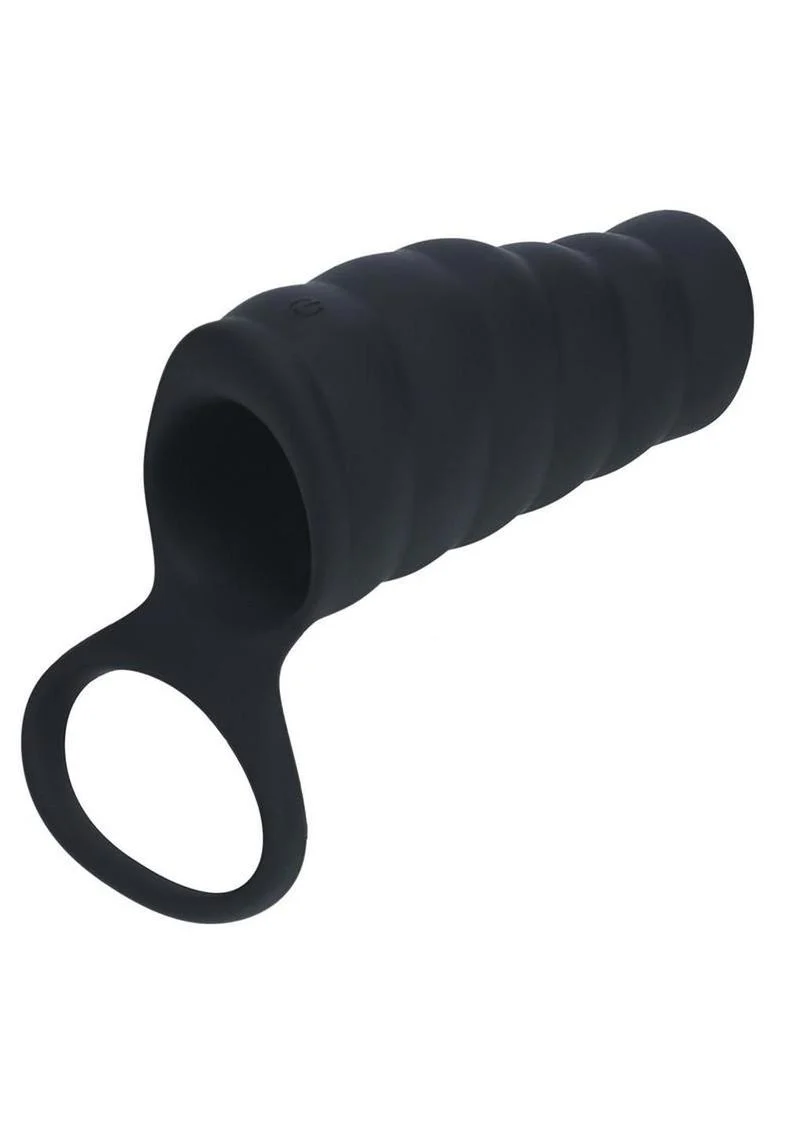 Levelz Vibrating Ribbed Cock Sleeve and Ball Ring - Image 2