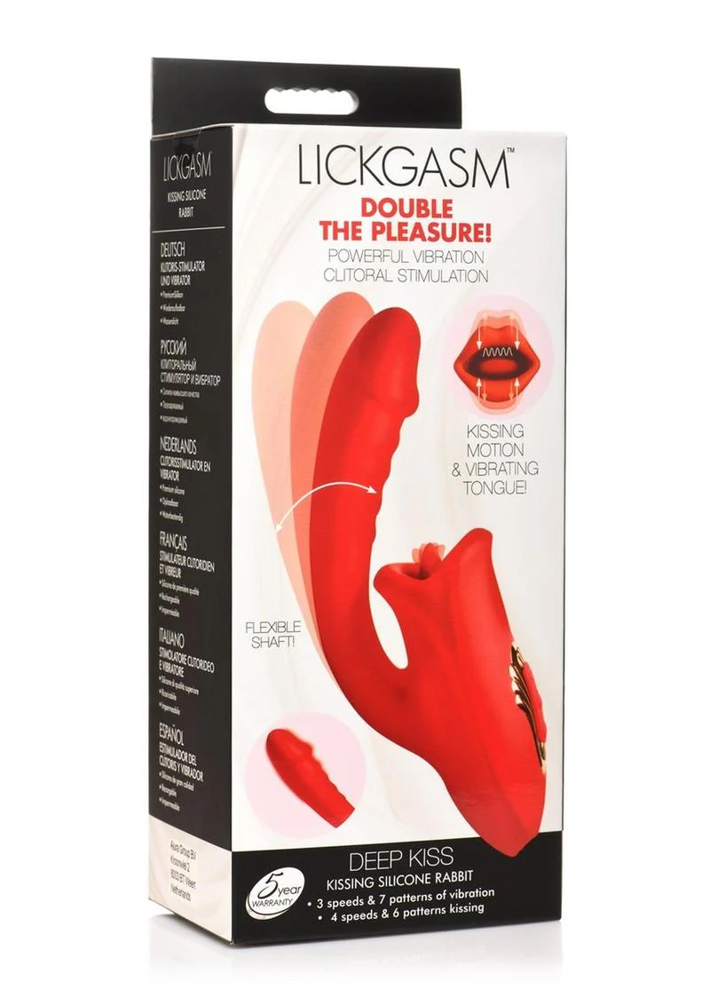 Lickgasm Deep Kiss Kissing Rechargeable Silicone Rabbit Vibrator - Image 4
