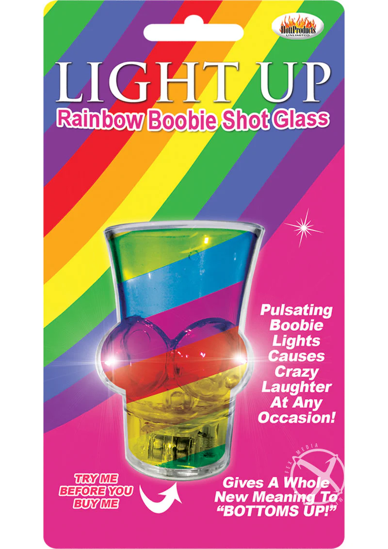 Light Up Rainbow Boobie Shot Glass Pulsating Colorful Fun - Image 2