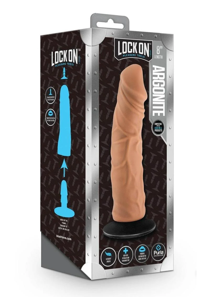 Lock On Argonite 8in Dildo with Suction Cup Base Toy - Image 4