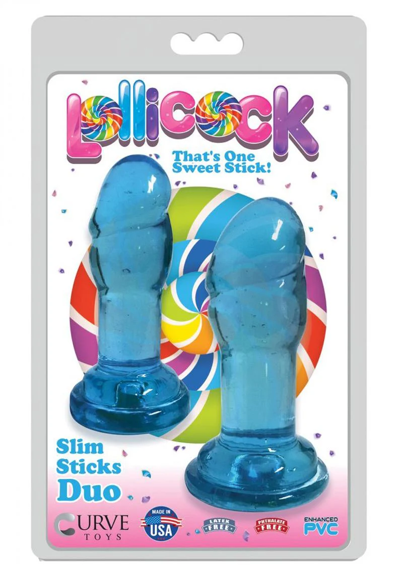 Lollicock Slim Sticks Duo Berry Blue Butt Plugs Set - Image 10
