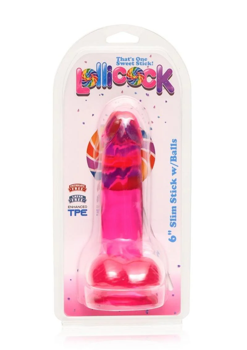 Lollipop Slim Stick Dildo With Balls - Image 4