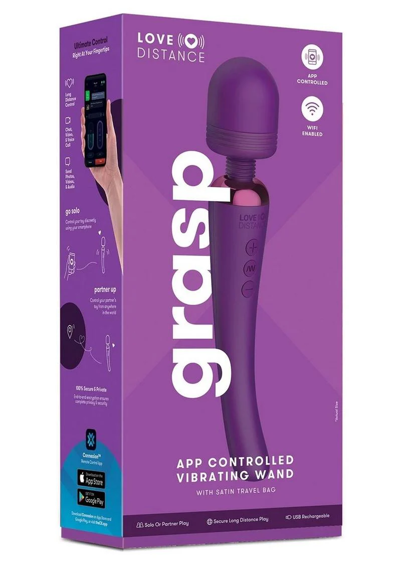 Love Distance Grasp App-Controlled Silicone Rechargeable Wand - Image 2