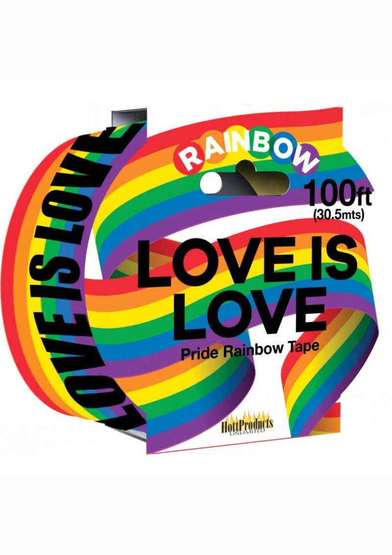 Love is Love Rainbow Pride Tape 100ft Multicolor Celebration Tape - Image 2