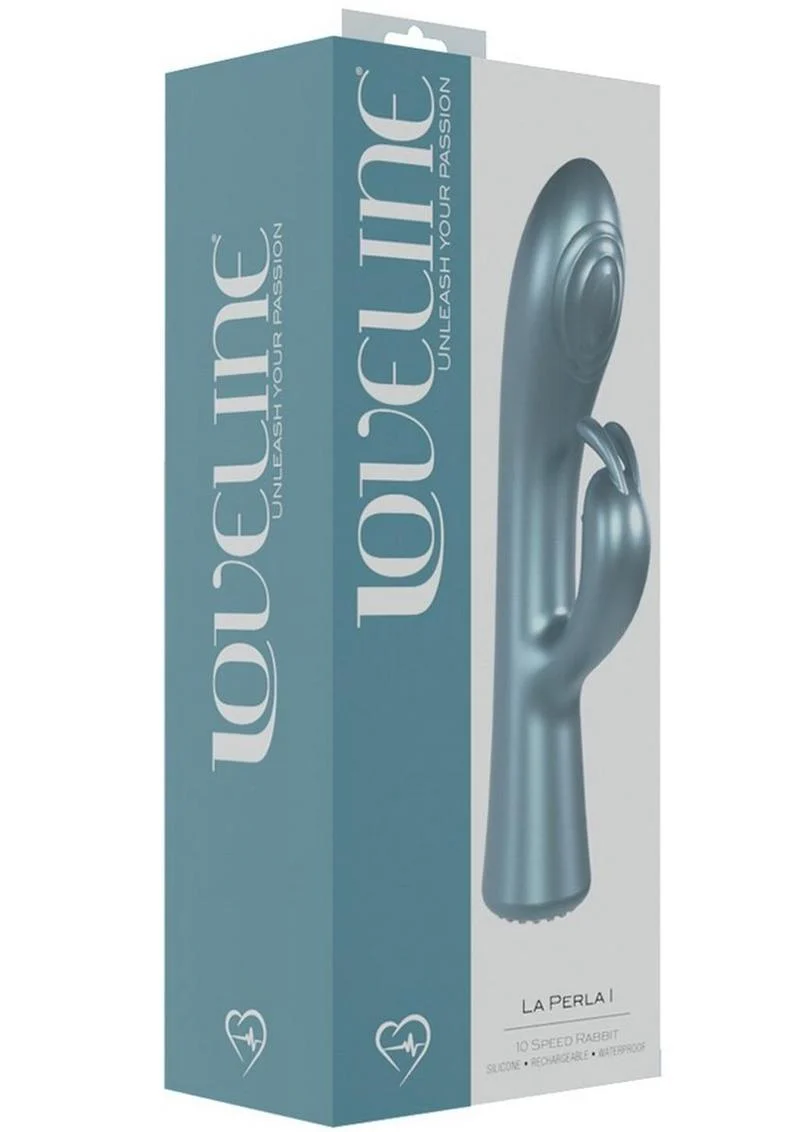 Loveline La Perla I Rechargeable 10-Speed Rabbit Vibrator Blue - Image 3