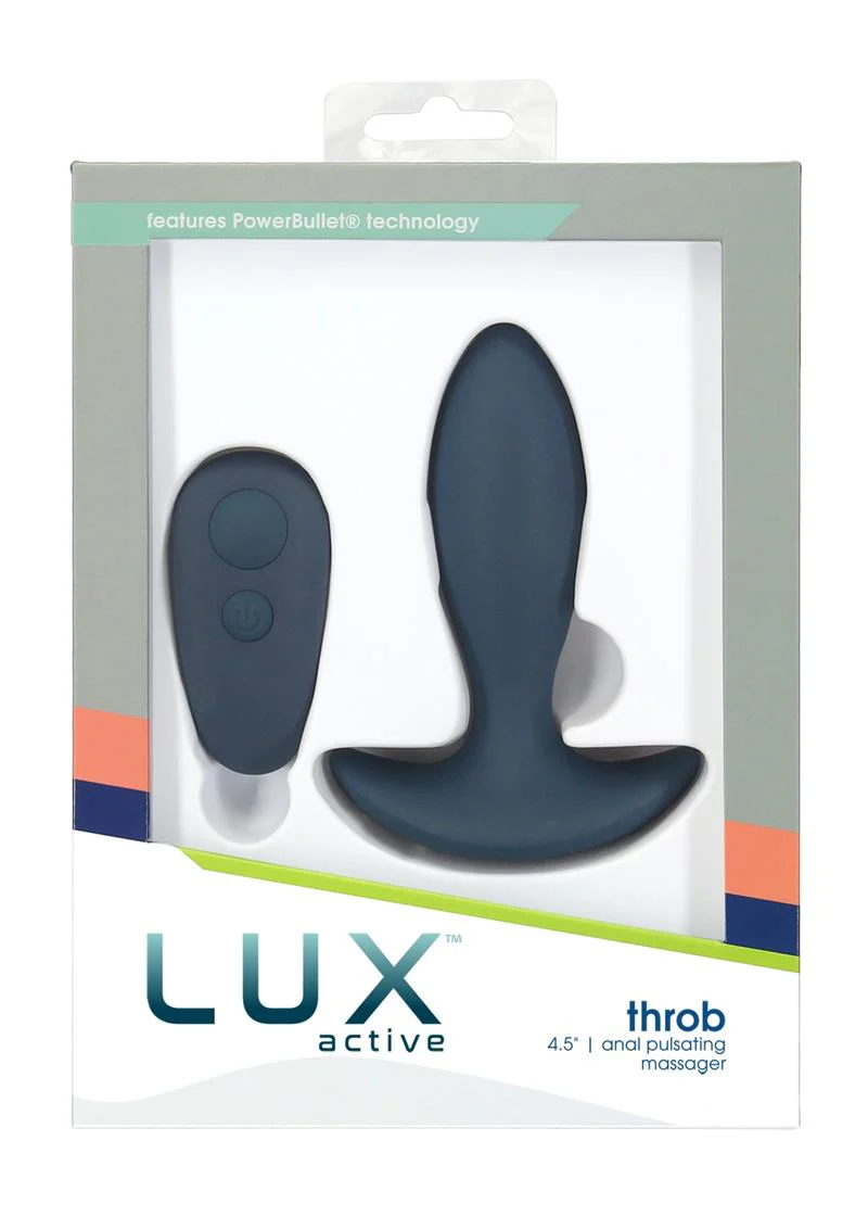 Lux Active Throb Silicone Rechargeable Anal Plug with Remote Control - Image 3