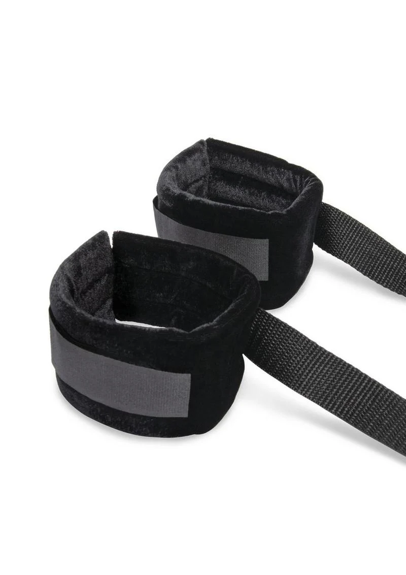 Lux Fetish Bondage Bed Strap And Flogger Kit with Satin Blindfold - Image 3