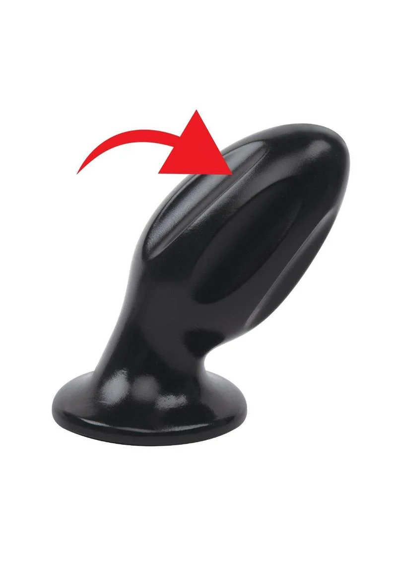 Lux Fetish Grooved Butt Plug Black - Image 3