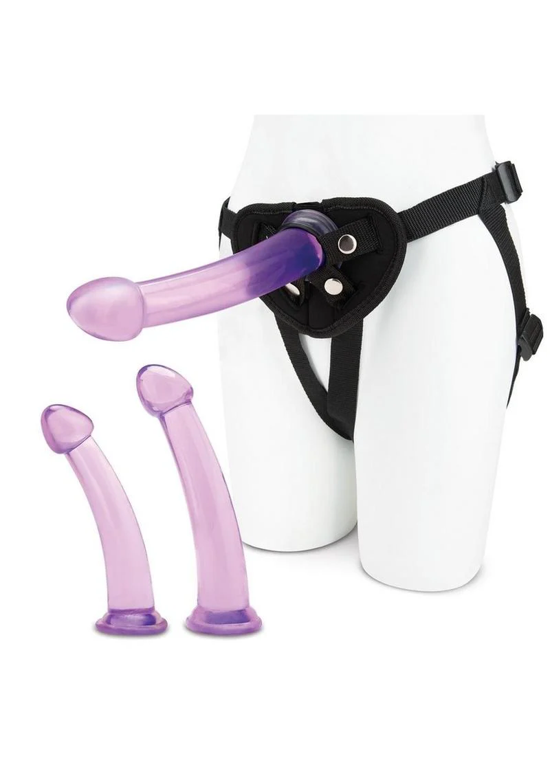 Lux Fetish Size Up 3-Piece Dildo And Harness Pegging Training Set - Image 2