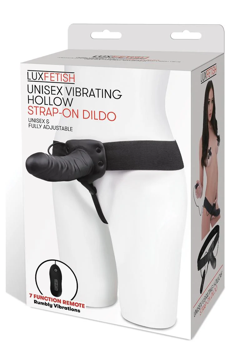 Lux Fetish Unisex Hollow Wired Remote Control Strap-On Dildo - Image 3