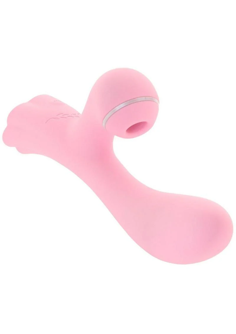 Luxe Aura Rechargeable Silicone Suction Vibe Teal Clitoral Stimulator - Image 5