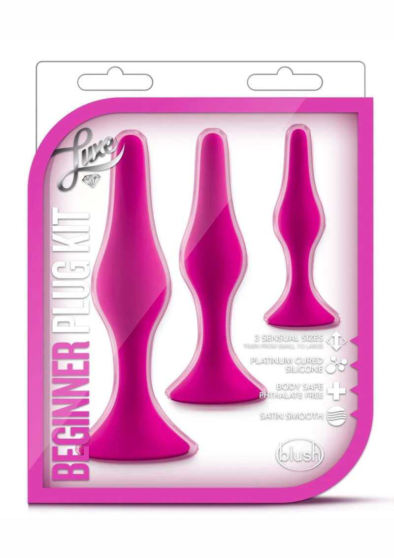 Luxe Beginner Plug Kit Silicone Butt Plugs Sizes - Image 4