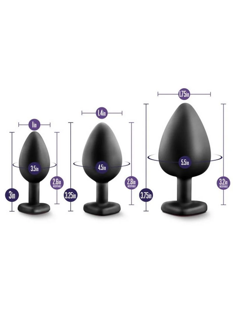 Luxe Bling Butt Plugs Training Kit With Red Gems - Image 3