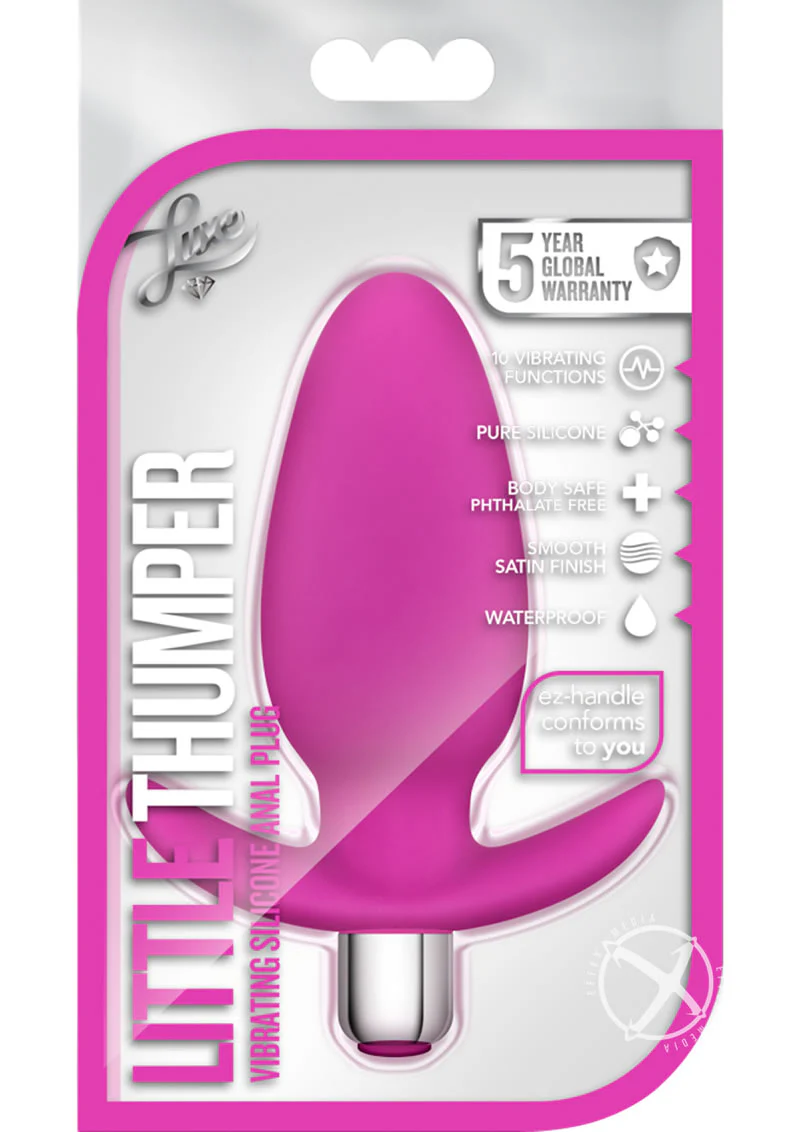 Luxe Little Thumper Pink Silicone Vibrating Butt Plug - Image 3
