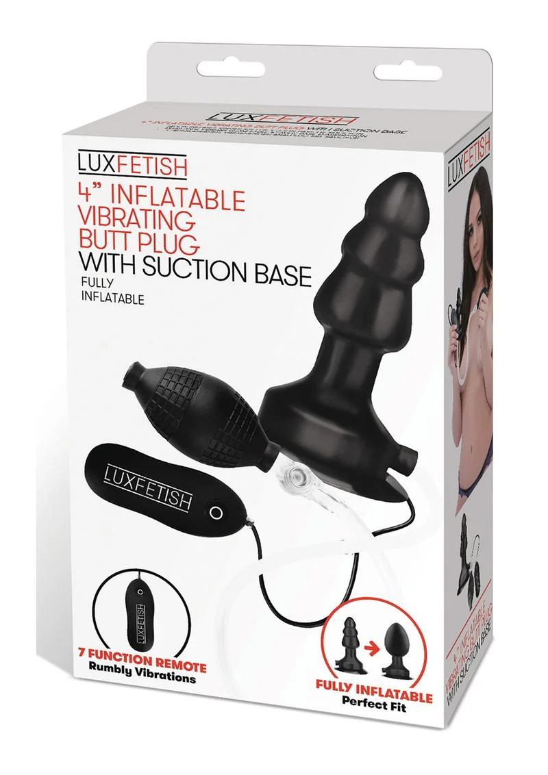 LuxFetish 4 Inch Inflatable Vibrating Butt Plug - Image 4