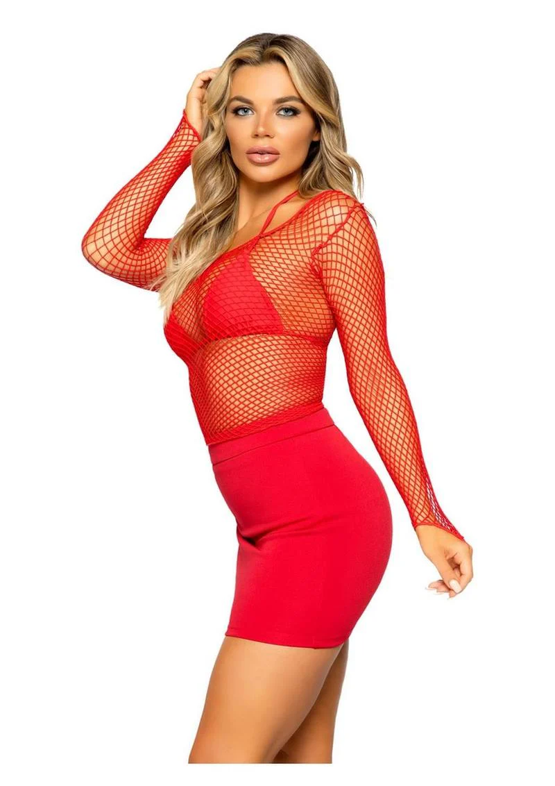 Lycra Industrial Fishnet Long Sleeve T-Shirt - Image 2