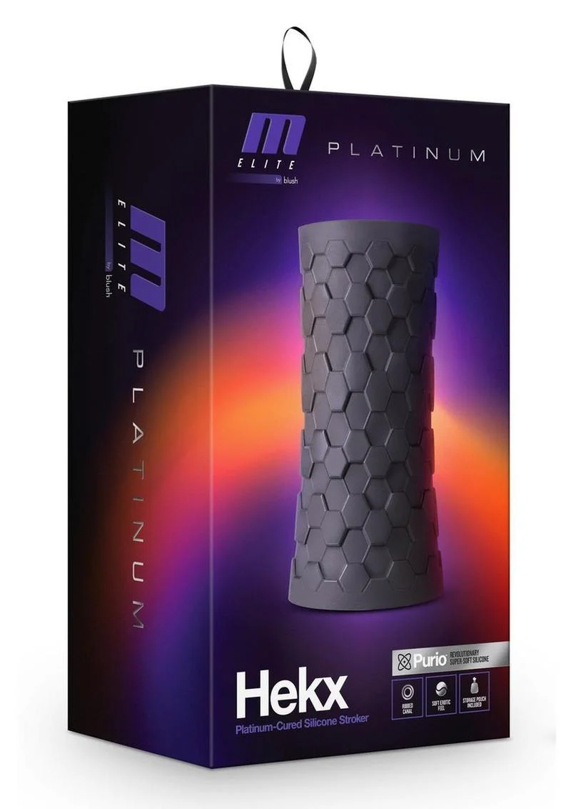M Elite Platinum Hekx Dual-End Silicone Masturbator - Image 4