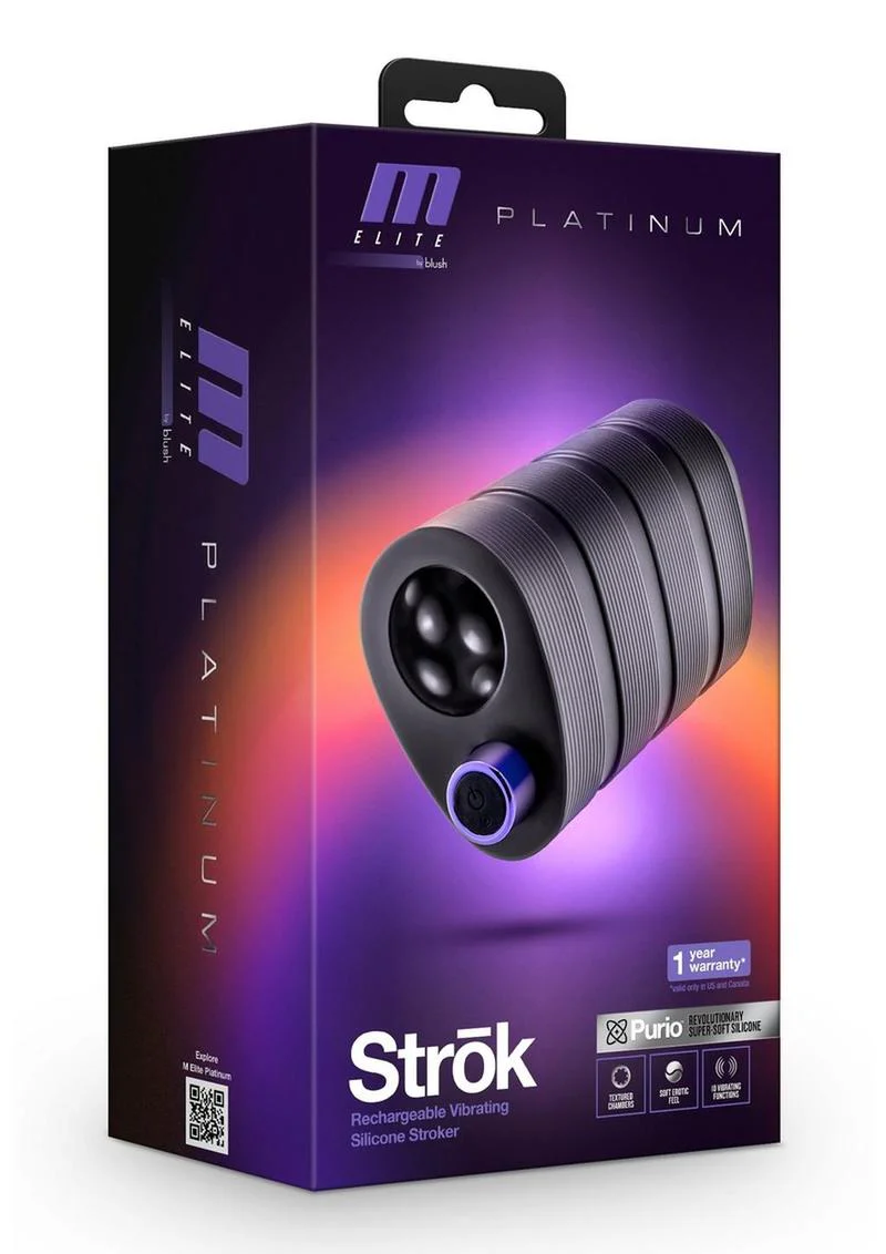 M Elite Platinum Strok Silicone Dual-End Pussy Masturbator - Image 4