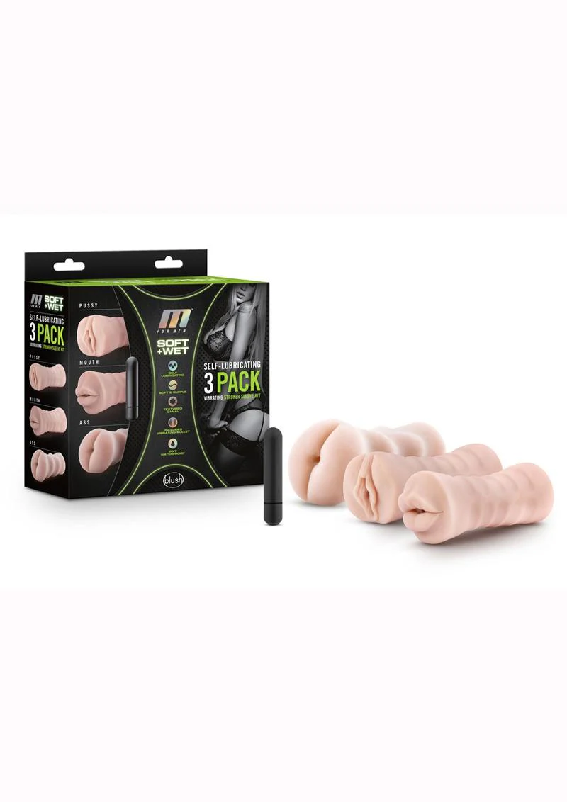 M For Men Soft and Wet Self Vibrating Masturbator Kit - Image 4