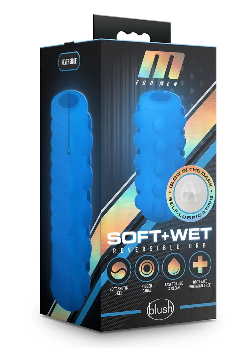 M for Men Soft + Wet Reversible Orb Masturbator - Image 4
