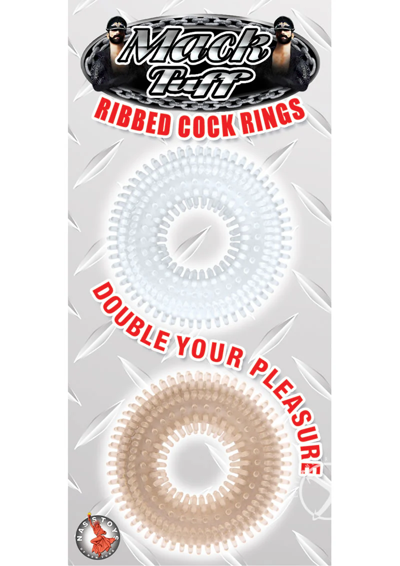 Mack Tuff Ribbed Cock Rings Pack Clear And Smoke - Image 2