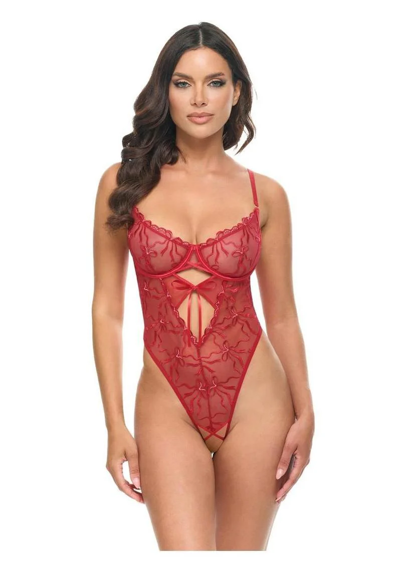 Mariah Red Lace Teddy - Image 3