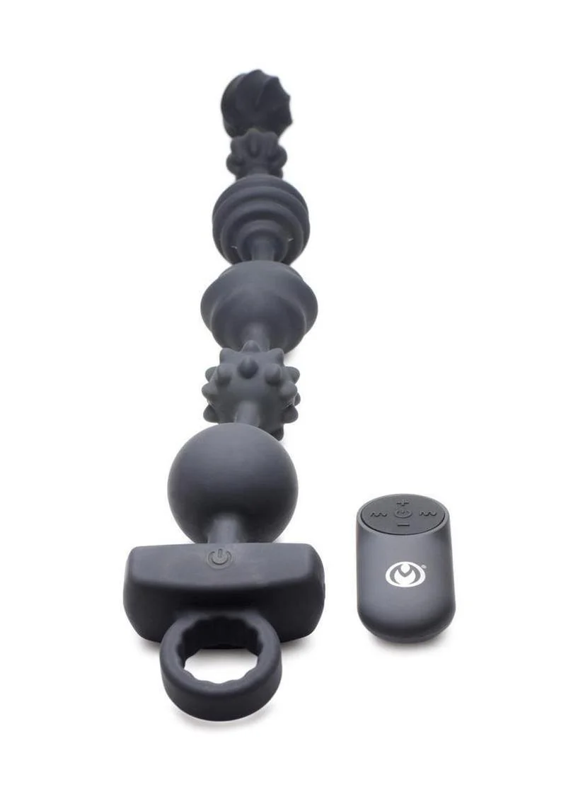 Master Series 21X Dark Rattler Vibrating Silicone Anal Beads - Image 2