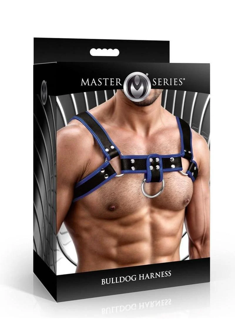 Master Series Bulldog Harness Blue Leather - Image 8