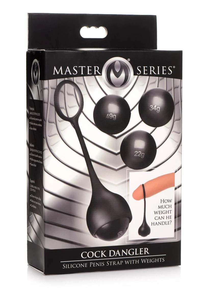Master Series Cock Dangler Silicone Penis Strap with Weights - Image 4