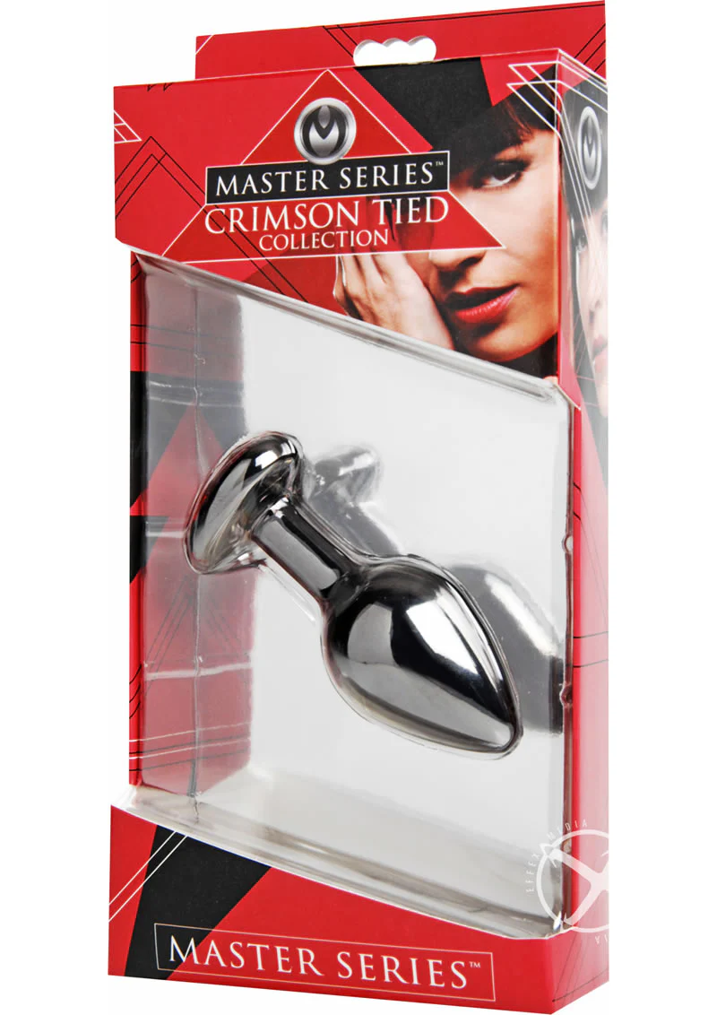 Master Series Crimson Tied Stainless Steel Anal Plug Versatile Play - Image 4