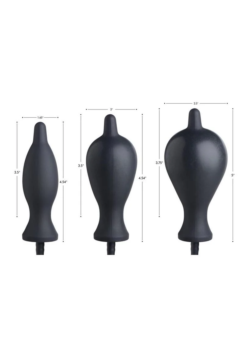 Master Series Dark Inflator Inflatable Silicone Anal Plug - Image 3