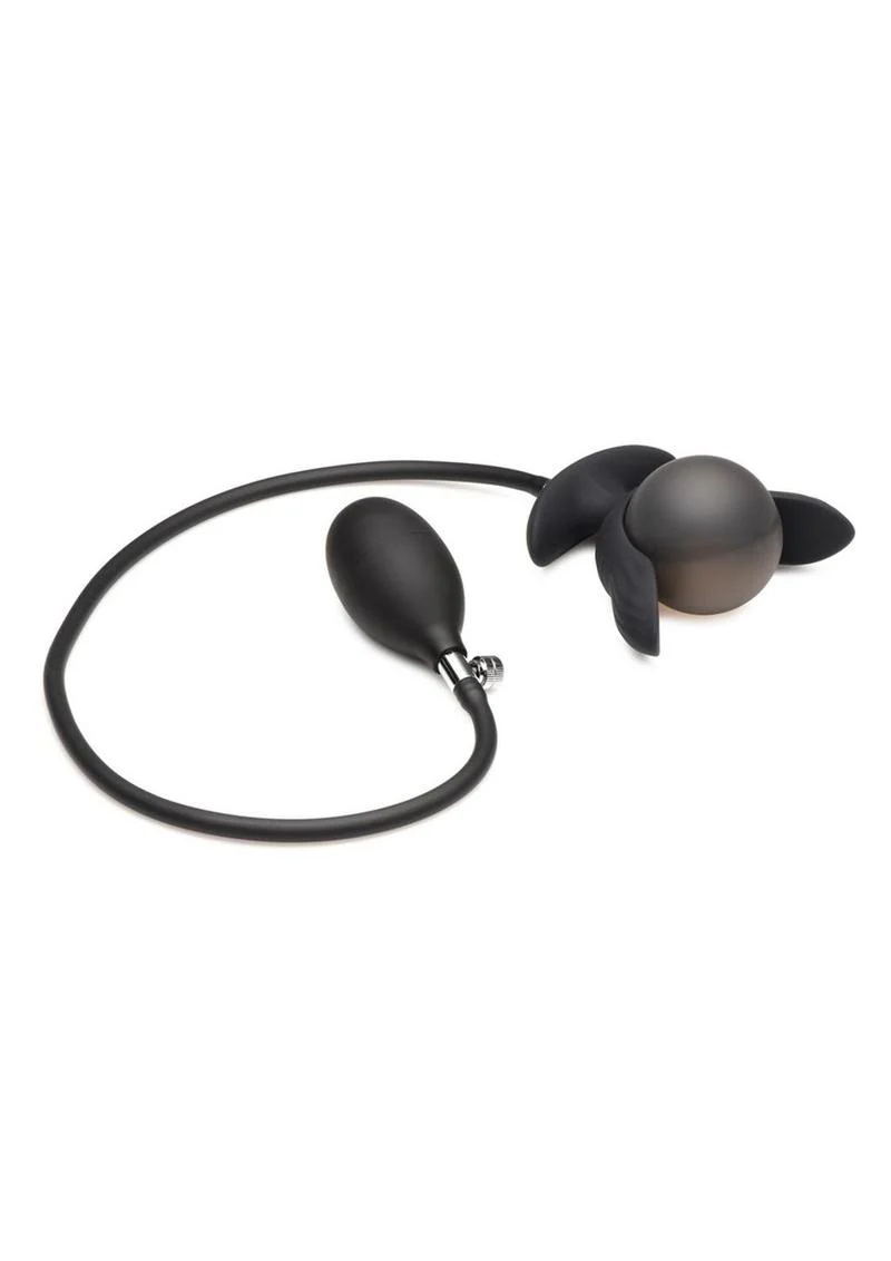 Master Series Dark Pearl Inflatable Vibrating Butt Plug - Image 2