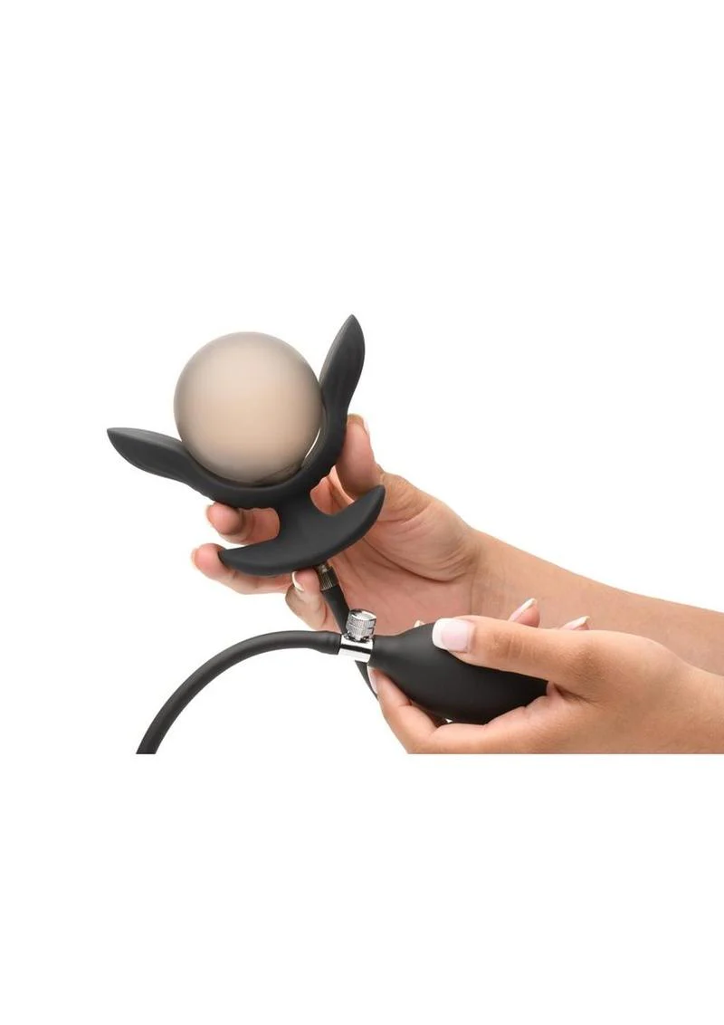 Master Series Dark Pearl Inflatable Vibrating Butt Plug - Image 3