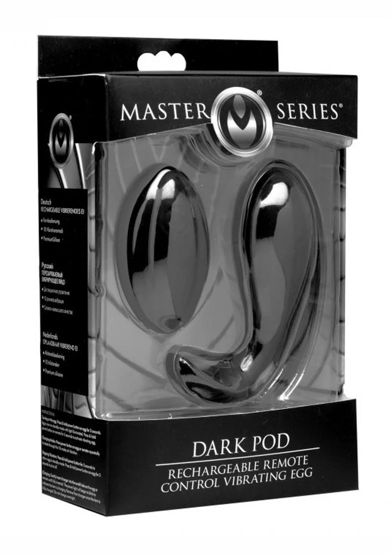 Master Series Dark Pod Rechargeable Remote Control Egg Vibrators - Image 4