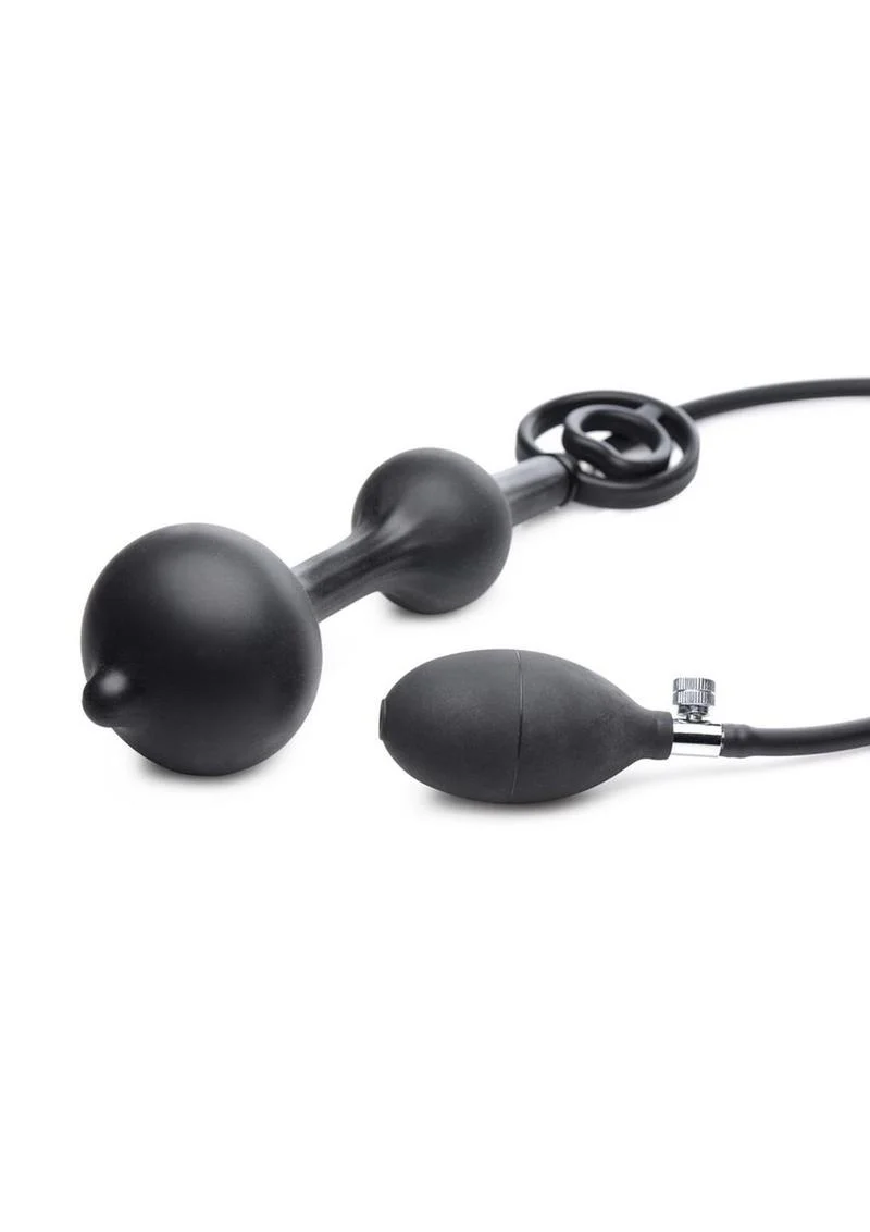 Master Series Devil's Rattle Inflatable Silicone Plug with Cock Ring - Image 3