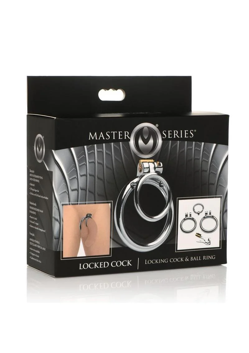 Master Series Locked Cock Stainless Steel Locking Cock and Ball Ring - Image 4